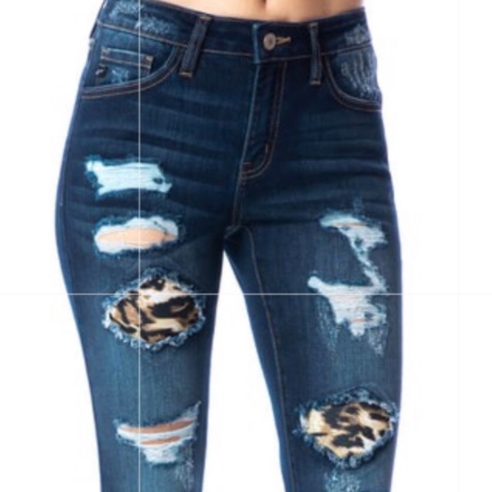 Kancan cheetah print jeans